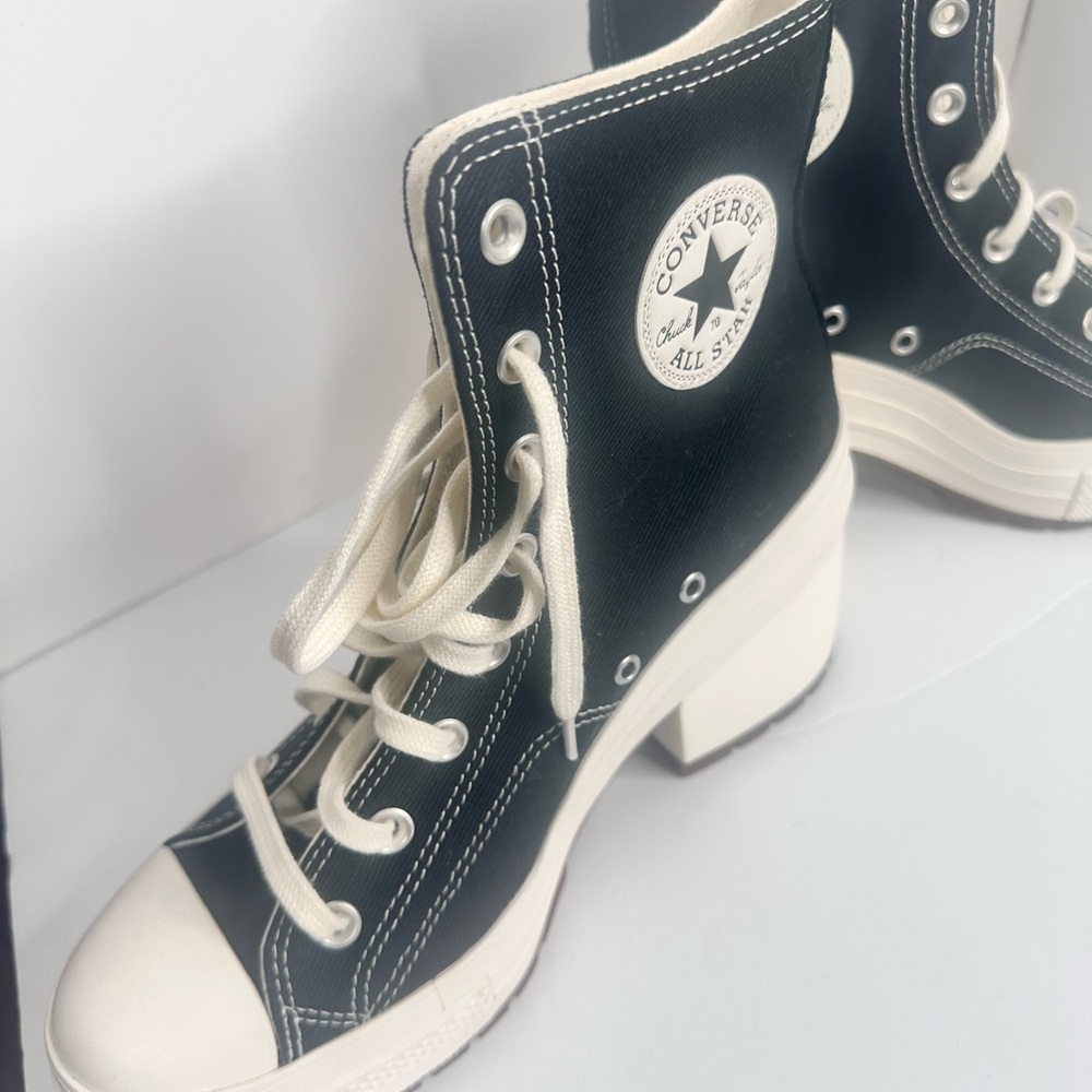 NWOT Converse Chuck 70 De Luxe Heel High Top Black Egret Platform Women’s sz 10 - Picture 5 of 13